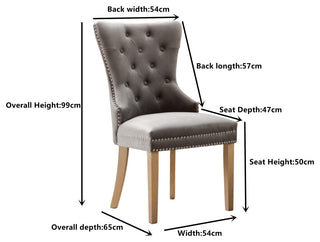 Home Beyond Velvet Upholstered Armless Dining Chairs, Light Gray