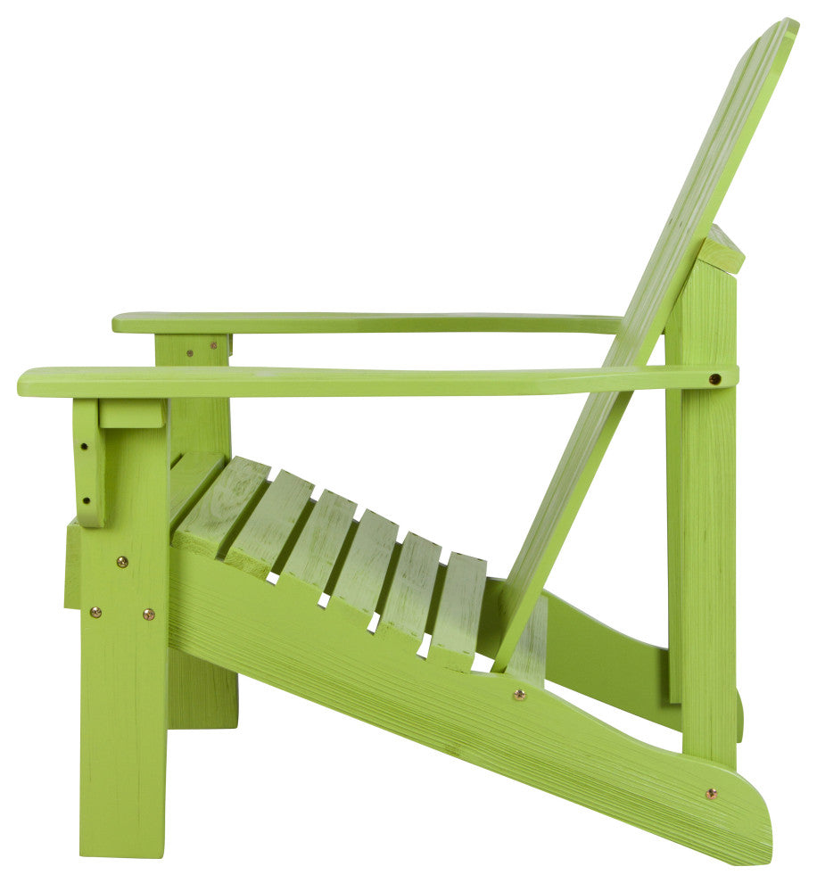 Shine Company 4626Lg Mid-Century Modern Adirondack Chair, Lime Green