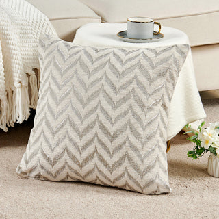Jacquard Chenille Pillow Covers, 2-Piece Set, Silver, 20"x20"