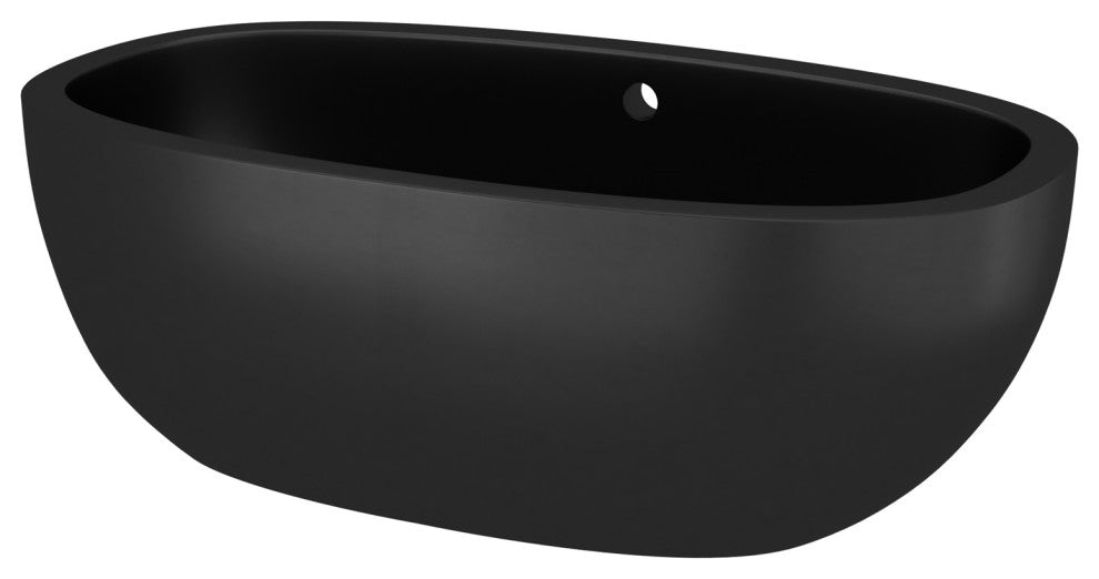 Avalon NativeStone Freestanding Soaking Tub, Charcoal, 62"