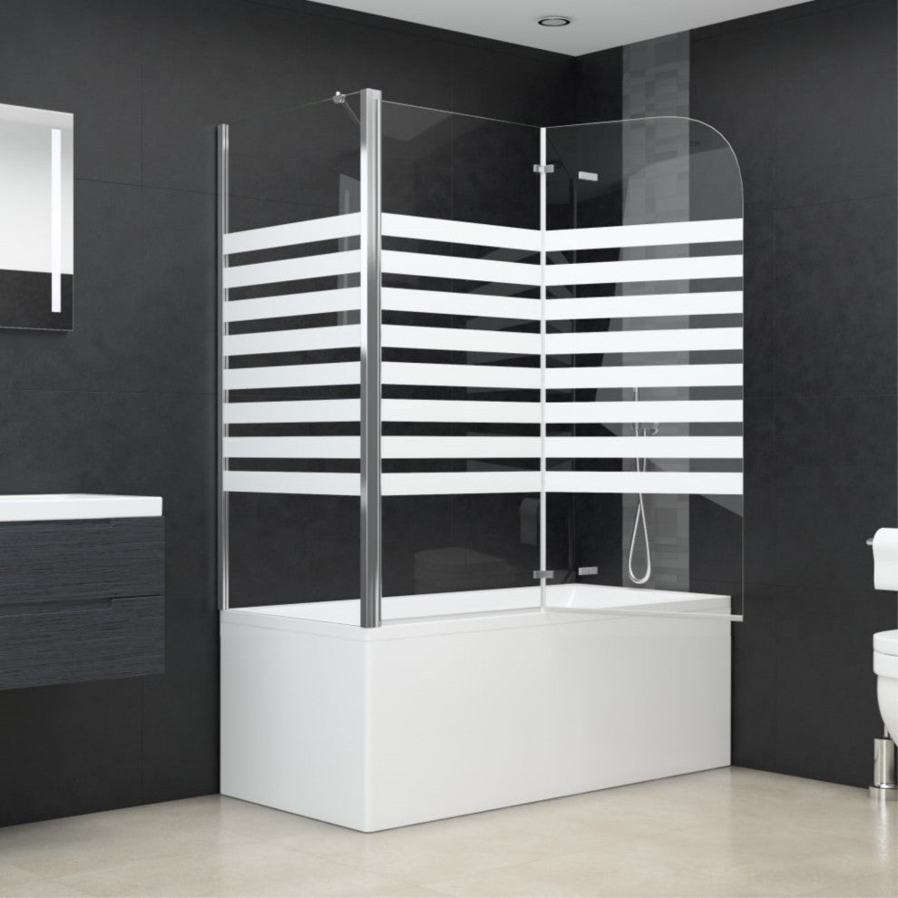 Vidaxl Bath Enclosure 47.2"x26.8"x51.2" Tempered Glass Stripe