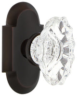 Cottage Plate Privacy Chateau Knob, Timeless Bronze