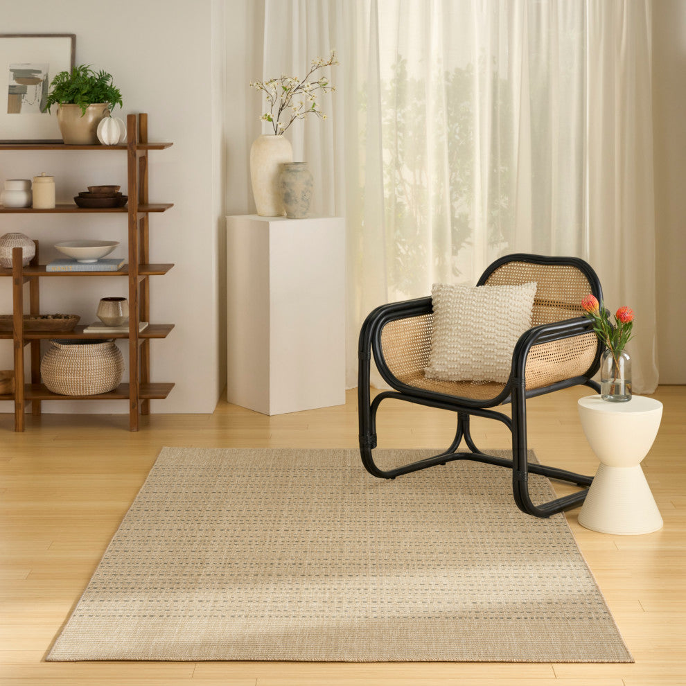 Nourison Tulum 5'3" x 7' Taupe Outdoor Rug