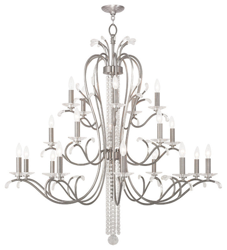Serafina Foyer Chandelier, Brushed Nickel