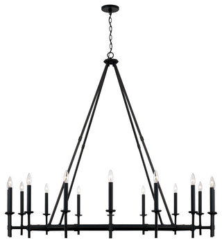 Capital Lighting 445202 Ogden 16 Light 60"W Taper Candle Ring - Brushed Black