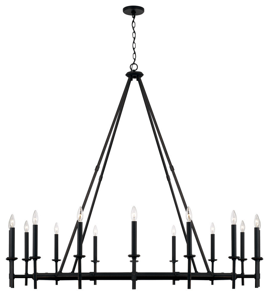 Capital Lighting 445202 Ogden 16 Light 60"W Taper Candle Ring - Brushed Black