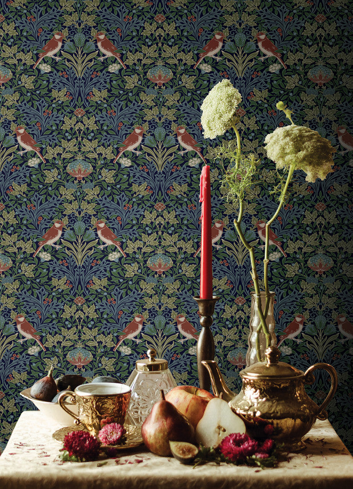 Garden Aviary Jewel Peel and Stick Wallpaper