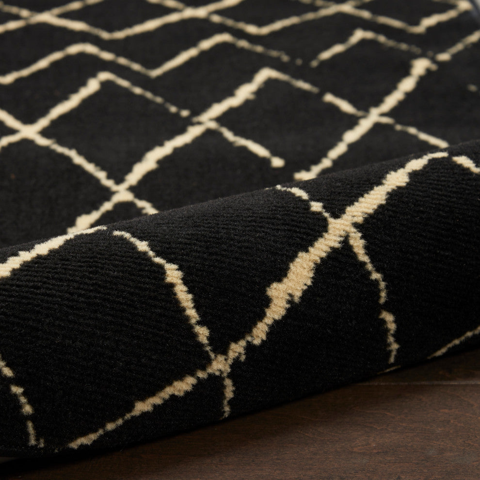 Nourison Grafix 7'' x 10'' Black Bohemian Indoor Area Rug