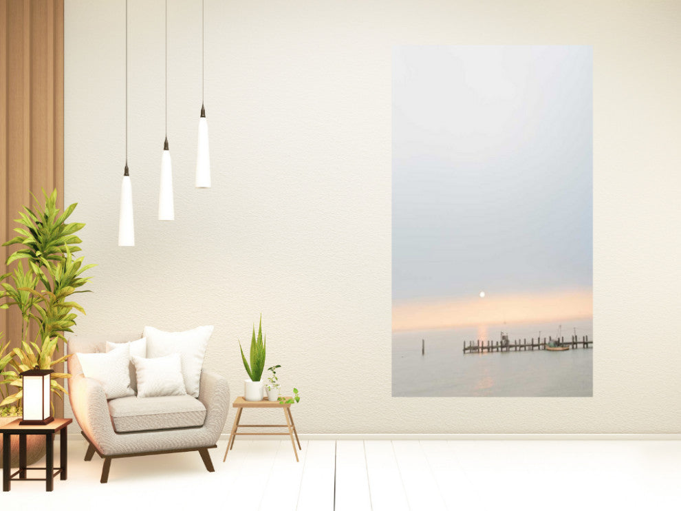 Sunset at the Fishing Boat Pier 4 Giclee Wrap Canvas Wall Art