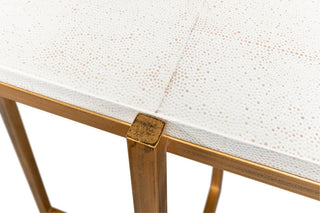 Shagreen Console Table Osprey White Leather
