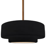 Radiance Medium Tier Pendant, Black Frame, Brushed Brass, LED, Rigid Stem Kit