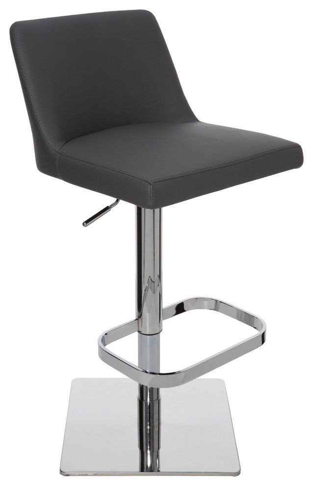 Rome Adjustable Bar Stool Naugahyde Leather, Gray