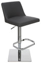 Rome Adjustable Bar Stool Naugahyde Leather, Gray