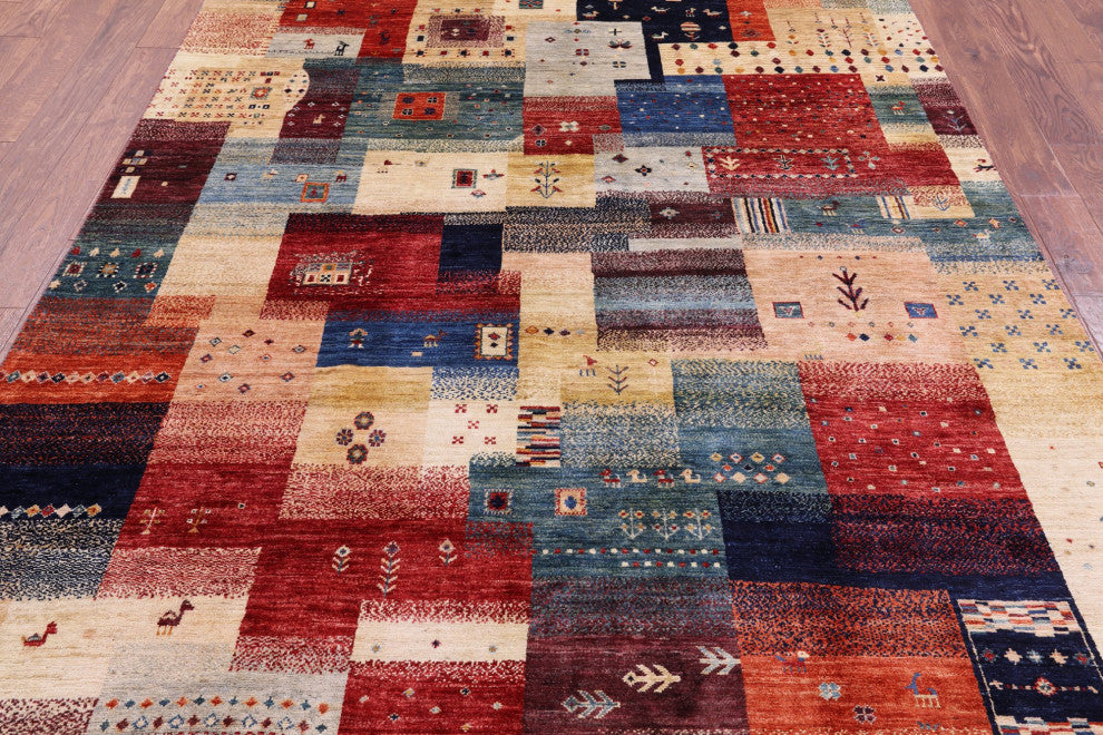 6' 7" X 9' 6" Tribal Persian Gabbeh Handmade Rug Q9614