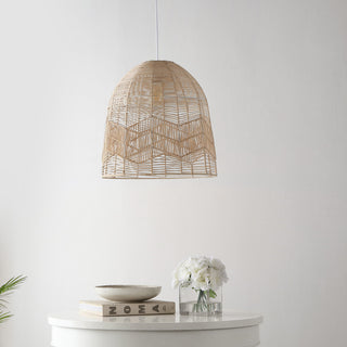 Nova 20.25" 1-Light Rattan 180" Plug-In or Hardwired LED Pendant, Brown, Sofia