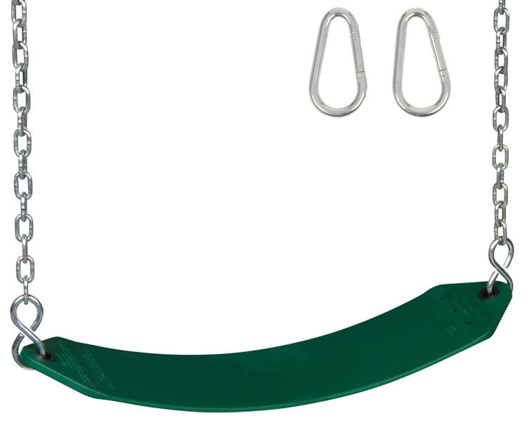 Belt Swing Seat With Chains and Hooks, Green