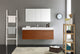 Mezzo 60" Teak Wall Hung Single Sink Modern Bathroom Vanity, FFT3111CH