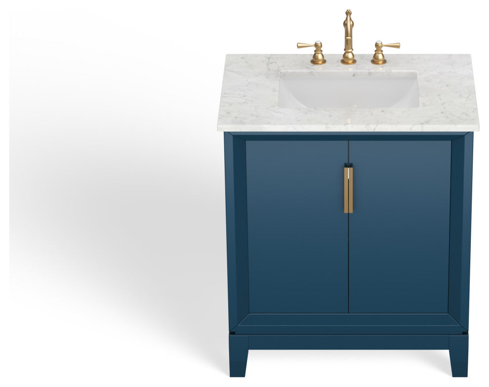 The Ezra Bathroom Vanity, Monarch Blue, 30", Single Sink, Freestanding