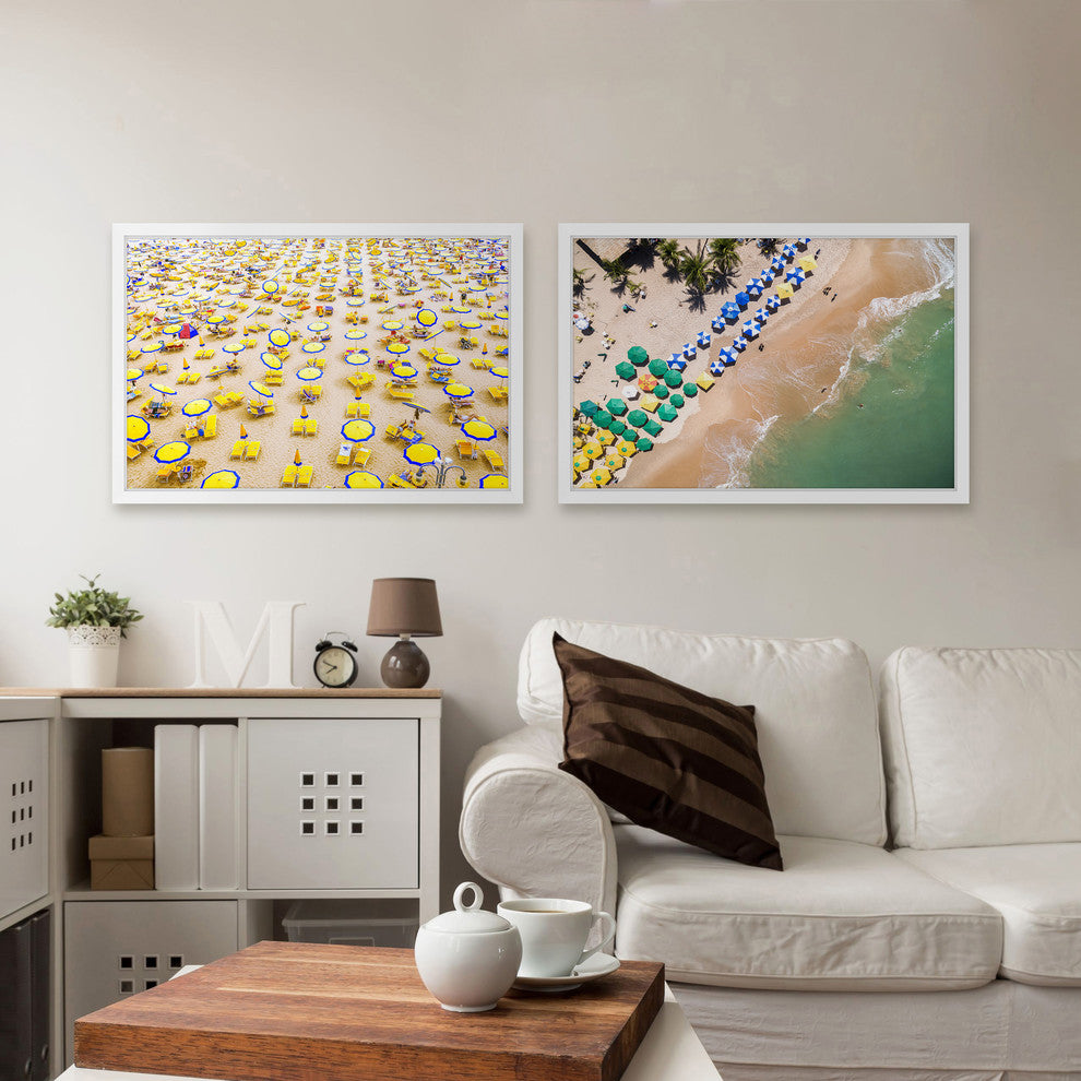 Beach Umbrellas Diptych, 36x12