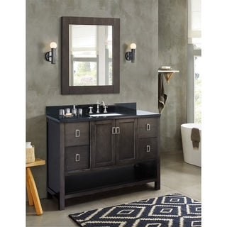 49" Single Vanity, Silvery Brown Finish With Black Galaxy Top