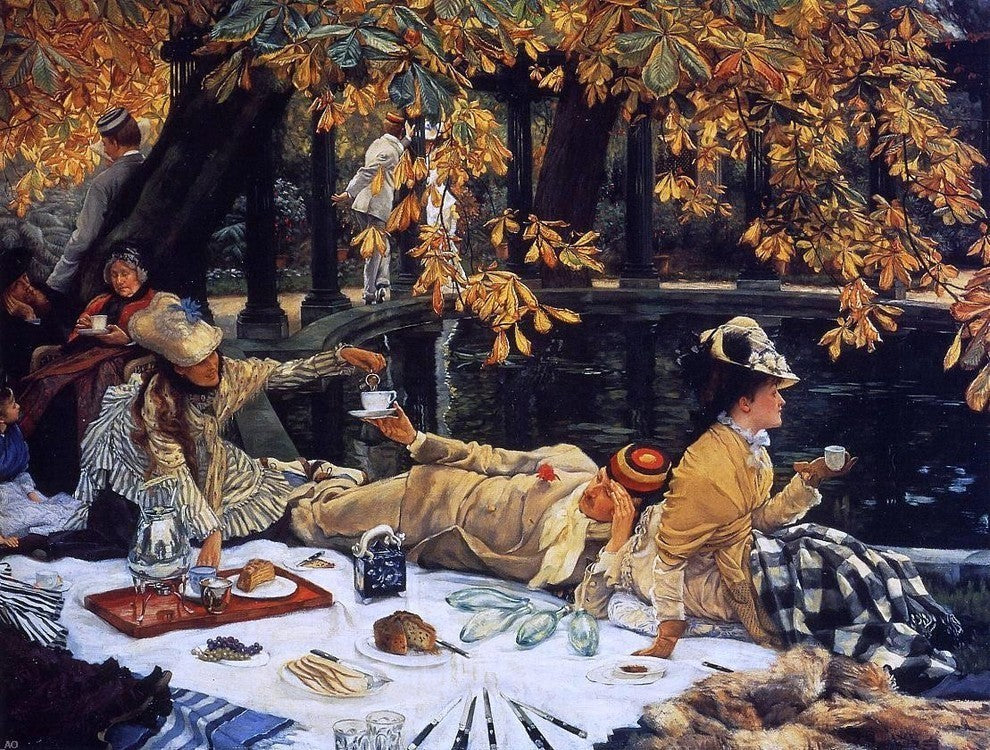 James Tissot Holiday (Also Known as The Picnic) Premium Canvas Print
