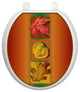 Autumn Leaves Toilet Tattoos Seat Cover, Vinyl Lid Decal, Fall Bathroom Decor, Round