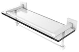 Montero 16" Glass Shelf with Towel Bar, Matte White