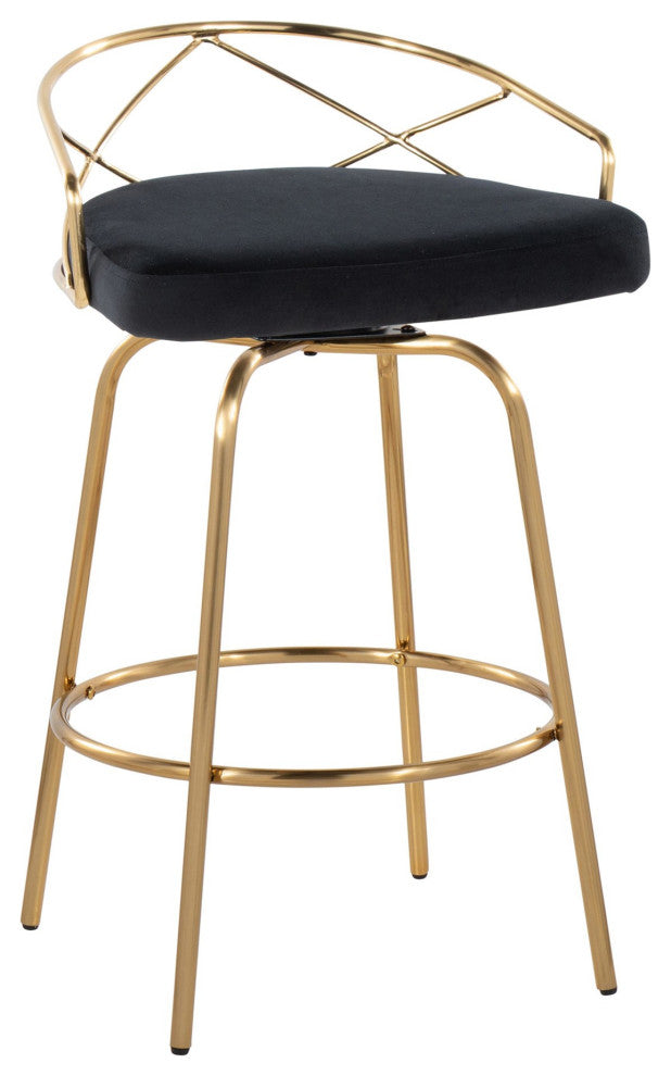 Charlotte Glam 26" Fixed-Height Counter Stool, Set of 2