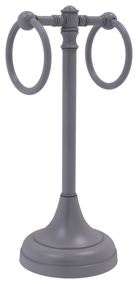 Carolina 2 Ring Guest Towel Stand, Matte Gray