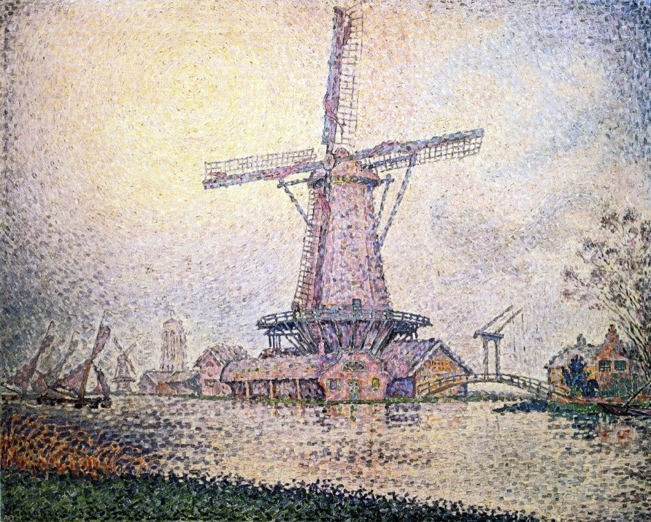 Paul Signac Dutch Mill at Edam, 20"x25" Gallery Wrapped Canvas Print