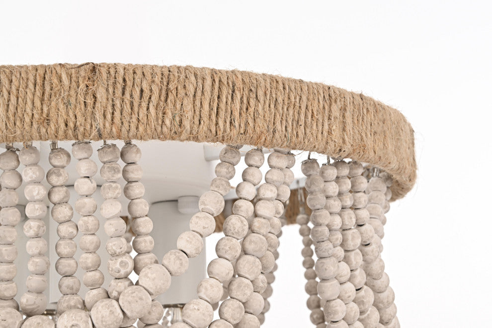 Home Living 12" Beaded Flush Mount, Antique White