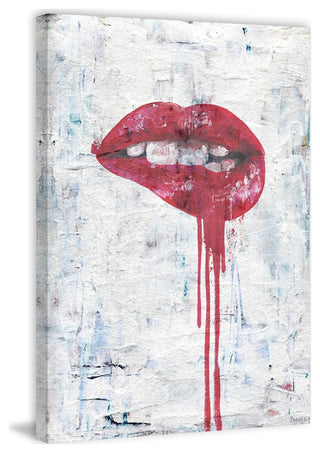 "Tainted Lips" Painting Print on Wrapped Canvas, 24"x36"
