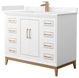Marlena 42" Single Vanity, Cultured Top, Bronze Trim