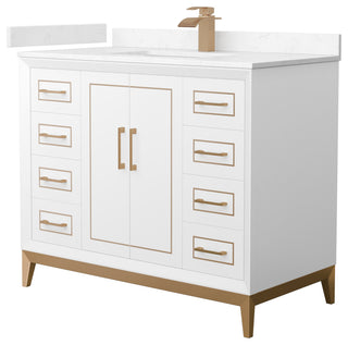 Marlena 42" Single Vanity, Cultured Top, Bronze Trim