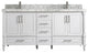 Aberdeen 72 Double Sink Bath Vanity in White 2" Carrara Marble