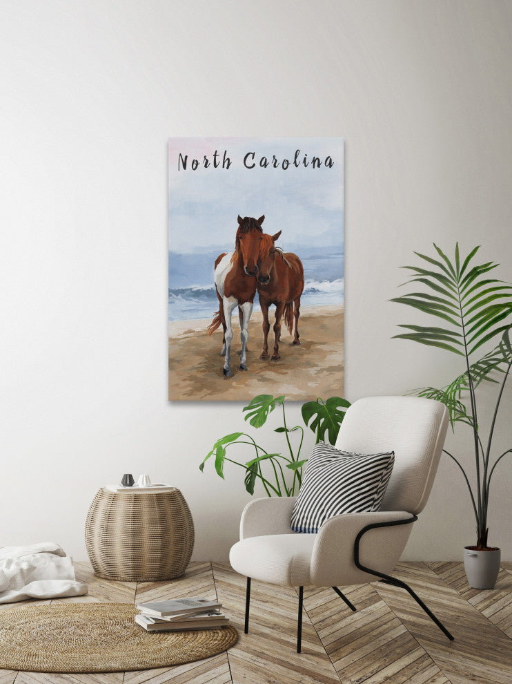 "Beach Horse" Painting Print on Wrapped Canvas, 8x12