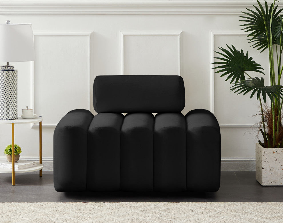 Melody Velvet Upholstered Chair, Black, Chair
