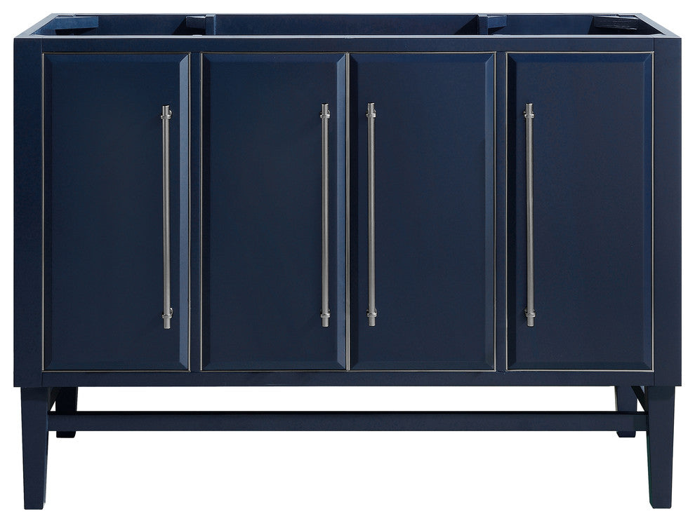Mason 48" Vanity Only, Navy Blue With Brushed Silver Hardware