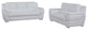 Chic White Leather Sofa Set