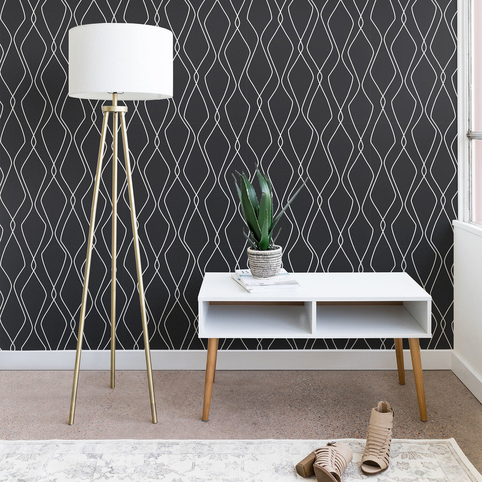 Deny Designs Heather Dutton Fuge Slate Wallpaper, Black, 2'x4'