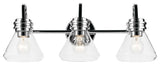 26" 3-Light Vanity Light With Clear Glass