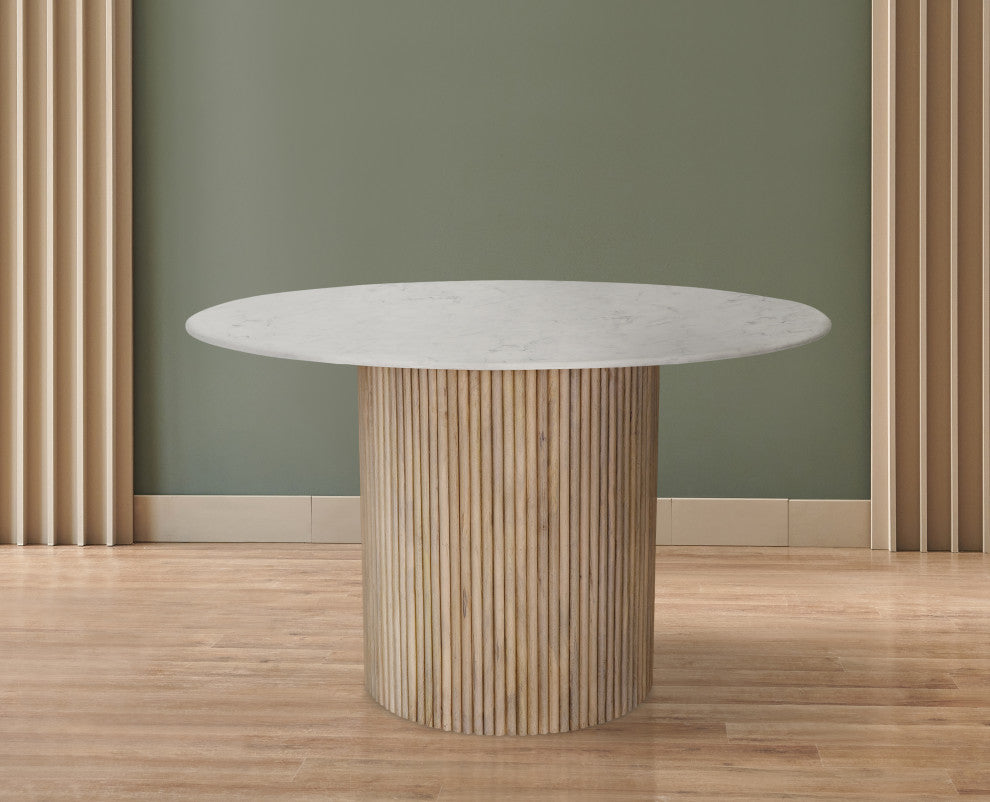 Oakhill Natural Dining Table, Marble Top