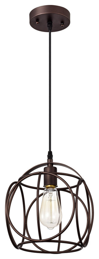 CHLOE Lighting IRONCLAD Industrial 1-Light Oil Rubbed Bronze Mini Pendant