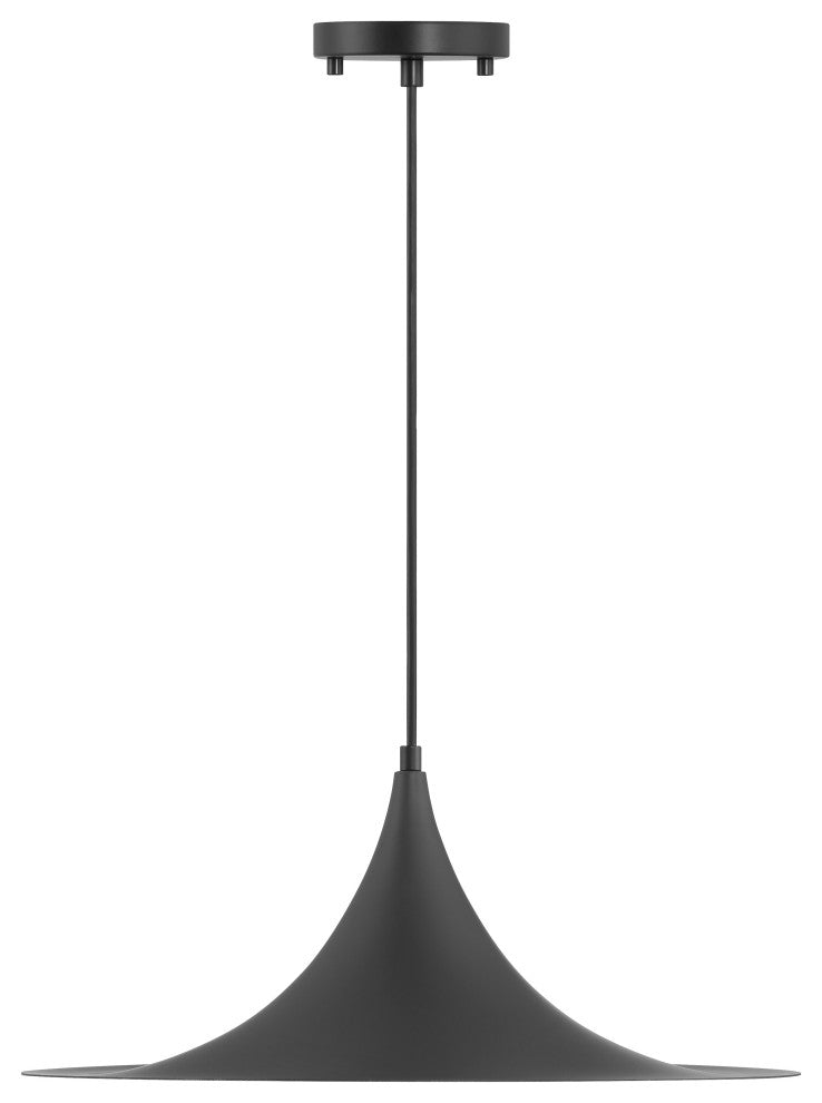 Costa LED Pendant, Replaceable LED, Matte Black, 19in