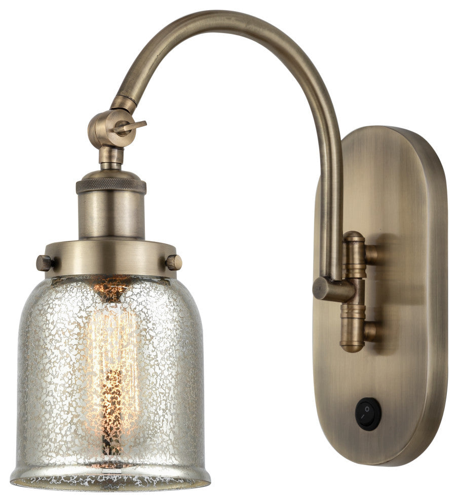 Bell Sconce, Antique Brass, Silver Plated Mercury, Silver Plated Mercury
