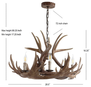 Eldora Adjustable Resin Antler 6-Light Chandelier, Width: 28.5"