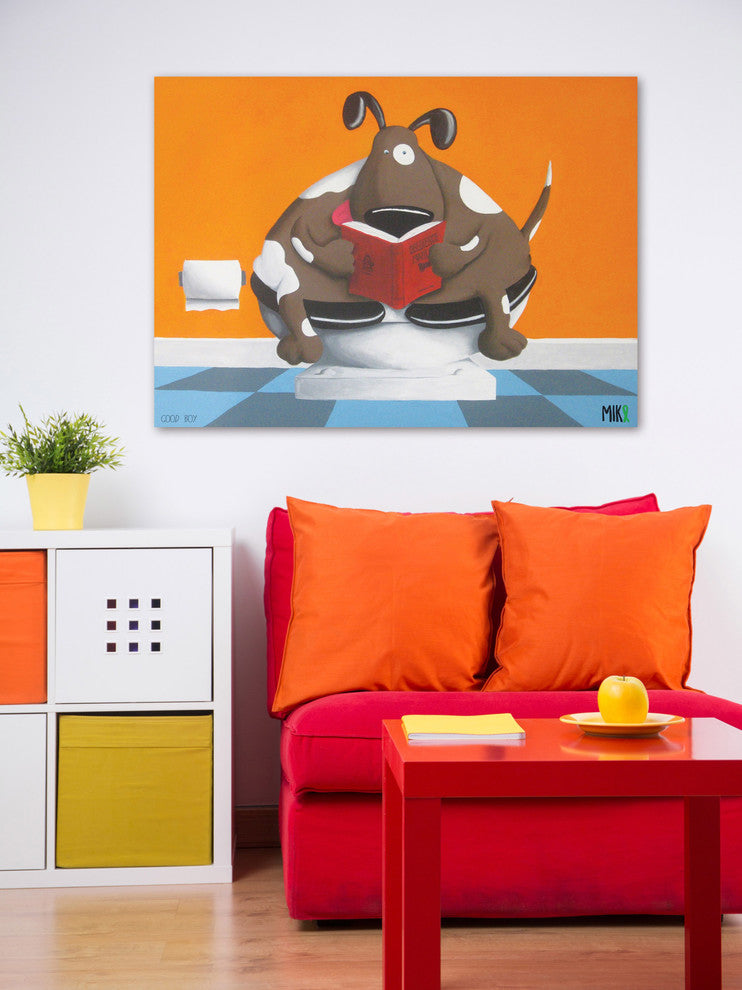 Marmont Hill, "Good Boy" by Mike Taylor Painting Print on Wrapped Canvas, 31x24