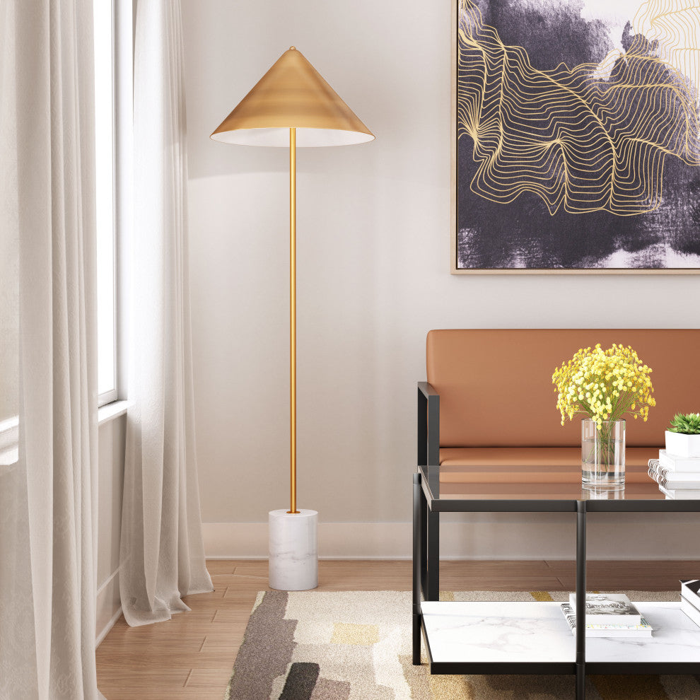 Bianca Floor Lamp Gold & White