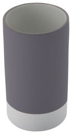 Round Pottery Toothbrush Tumbler, Gray