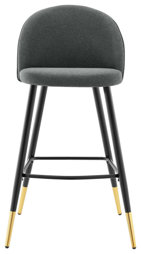 Bar Stool Chair Barstool, Set of 2, Fabric, Metal, Gray, Modern, Bar Pub